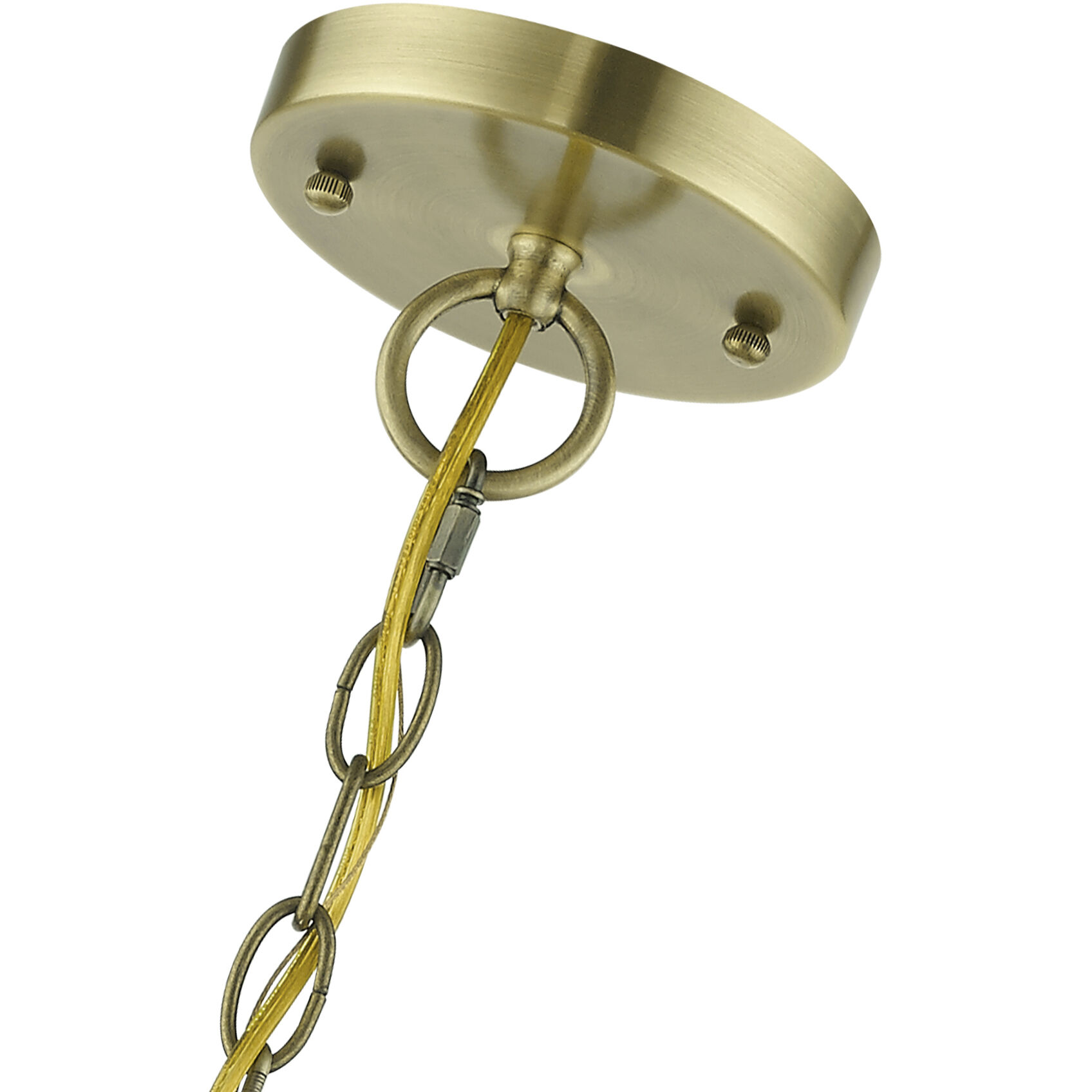 Adams 3 Light 10.63 inch Antique Brass with Brushed Nickel Finish Cluster Outdoor Large Pendant Lantern Ceiling Light