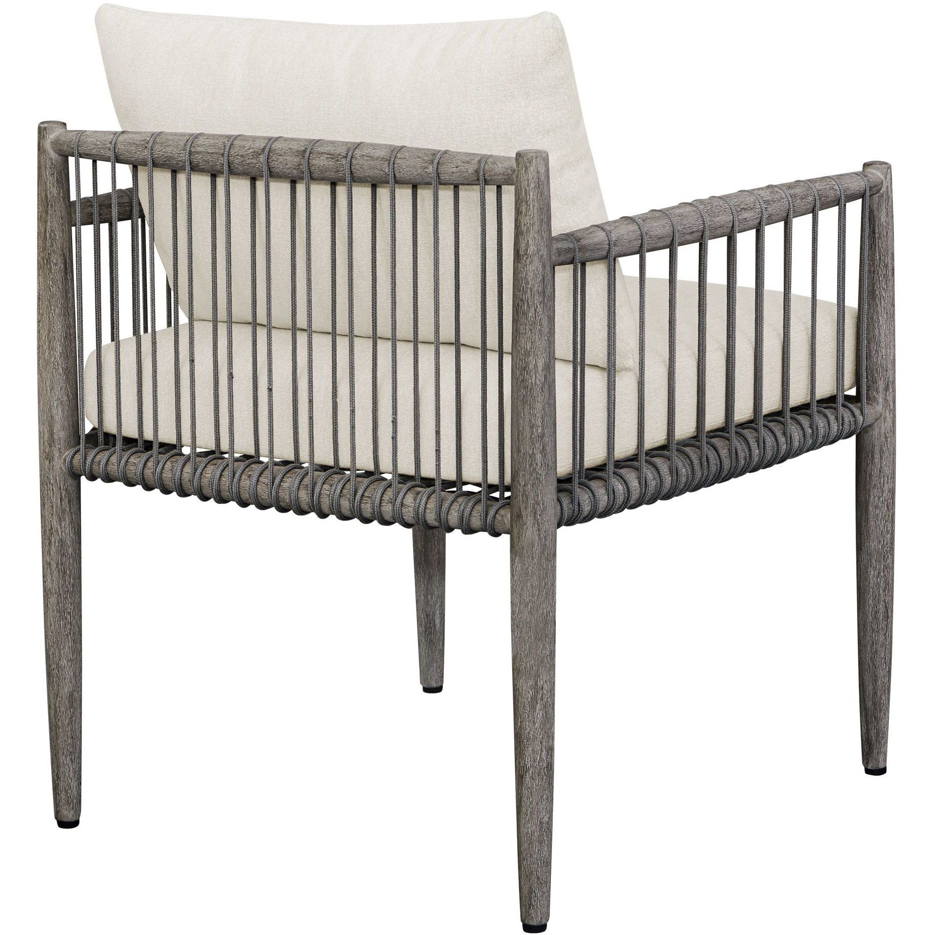 Borneo Weathered Dark Gray and Oyster White Outdoor Dining Chair