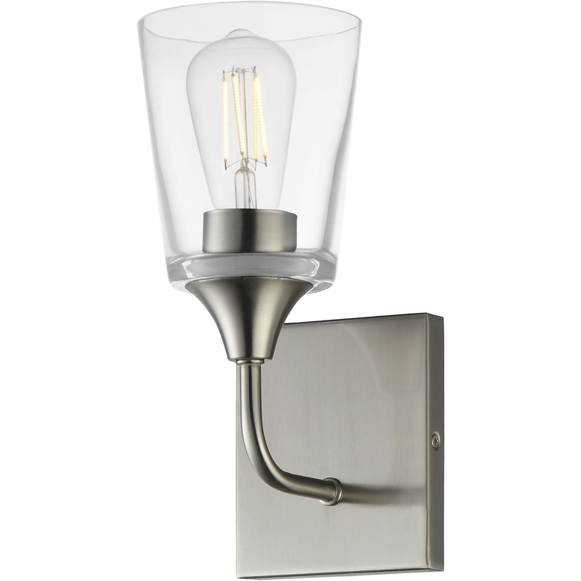 Hudson 1 Light 4.75 inch Satin Nickel Wall Sconce Wall Light in Clear