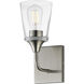 Hudson 1 Light 4.75 inch Satin Nickel Wall Sconce Wall Light in Clear