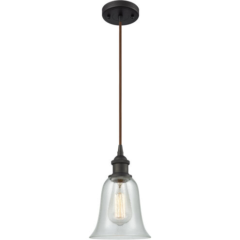 Ballston Hanover 1 Light 6.25 inch Oil Rubbed Bronze Mini Pendant Ceiling Light in Fishnet Glass, Black Textured, Ballston