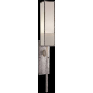 Perspectives 1 Light 4 inch Silver Sconce Wall Light in White Crepe