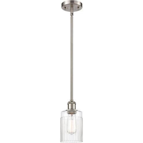 Ballston Hadley 1 Light 5 inch Brushed Satin Nickel Pendant Ceiling Light in Clear Glass, Ballston