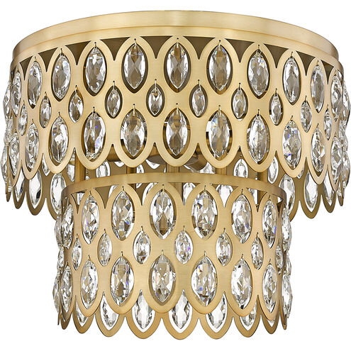 Dealey 5 Light 15 inch Heirloom Brass Flush Mount Ceiling Light