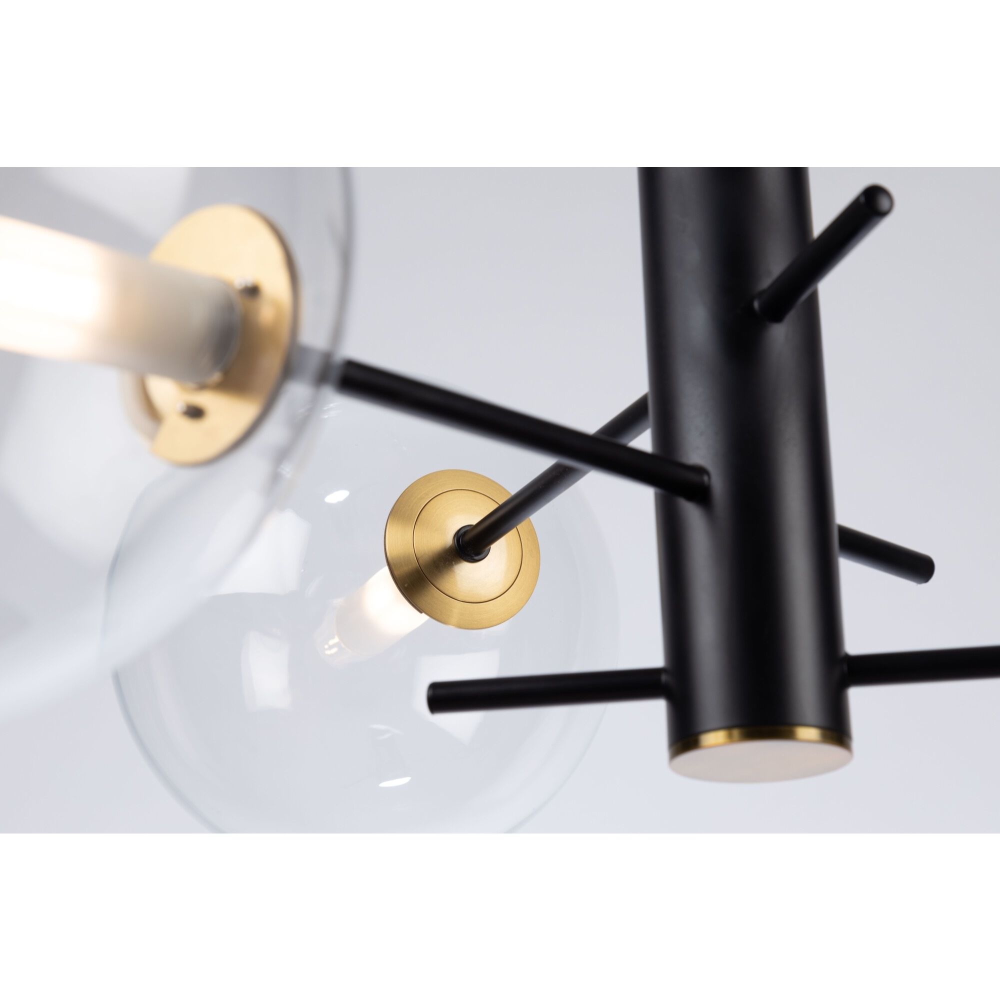 Aurelia 3 Light 31.5 inch Matte Black and Brass Semi-Flush Mount Ceiling Light