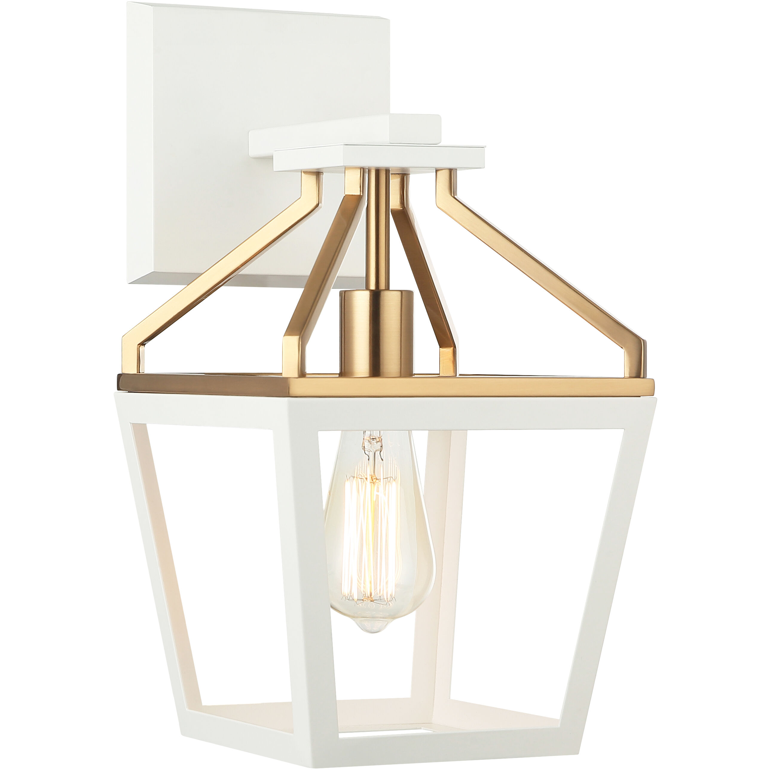 Mavonshire 1 Light 8 inch White and Aged Gold Brass Wall Sconce Wall Light