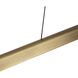 Lex Linear Pendant Ceiling Light in Vintage Brass