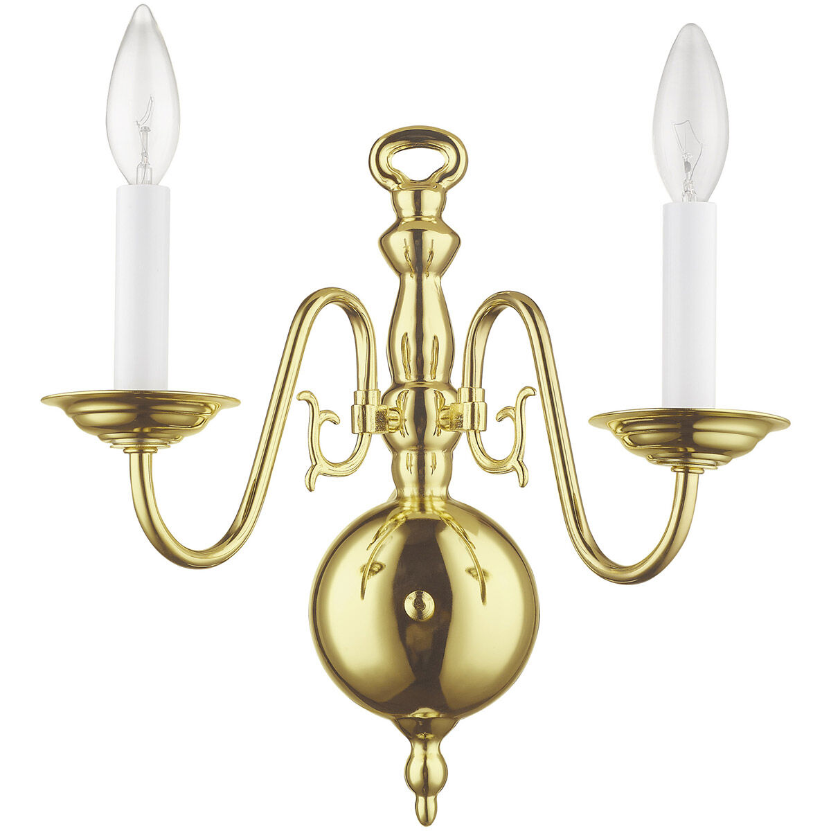 Williamsburgh 2 Light 13 inch Polished Brass Wall Sconce Wall Light