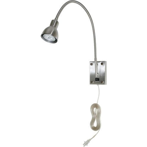 Signature LED 4 inch Brushed Steel Gooseneck Wall Lamp Wall Light