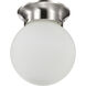Brentwood 1 Light 6 inch Brushed Nickel Flush Mount Ceiling Light