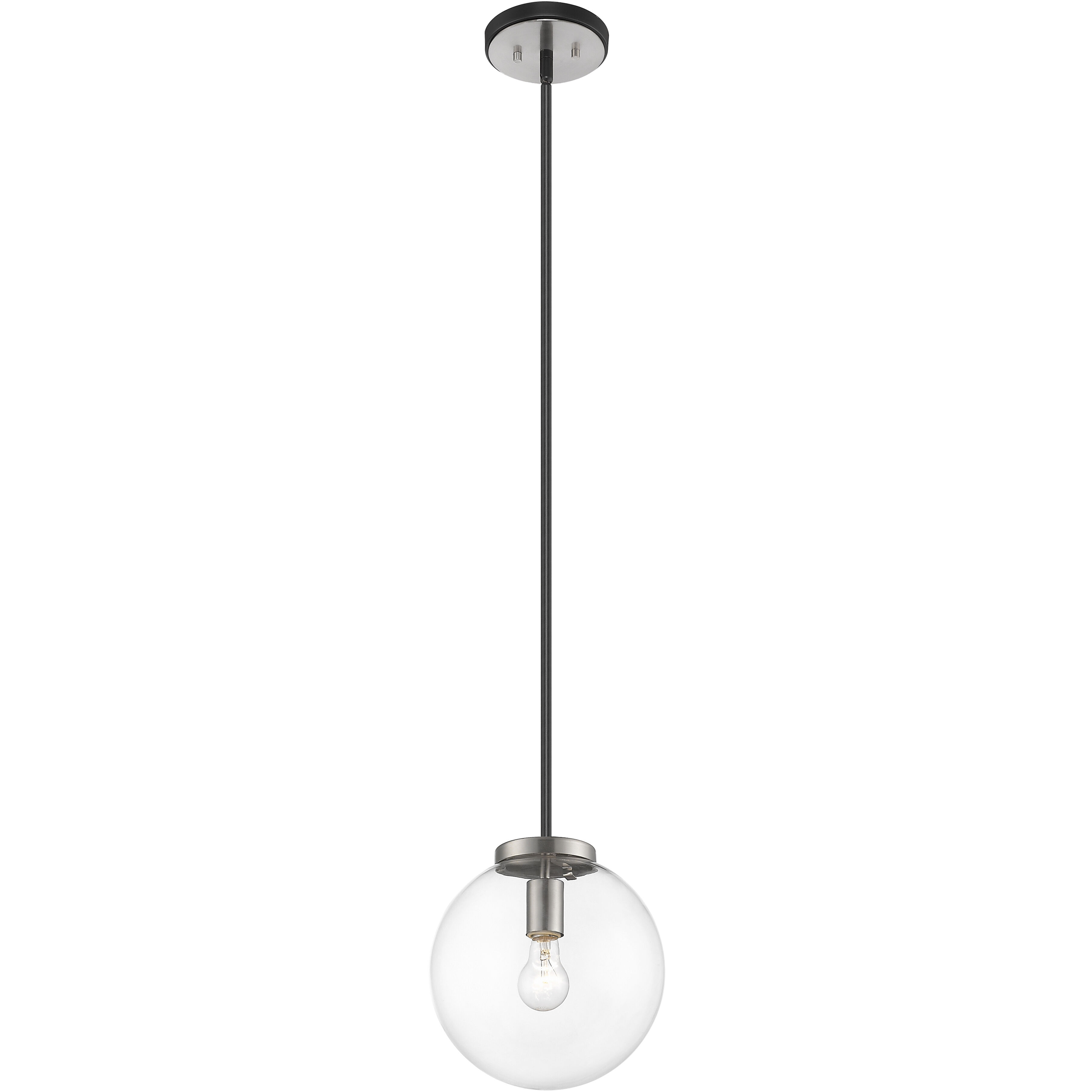 Parsons 1 Light 10 inch Matte Black and Brushed Nickel Pendant Ceiling Light