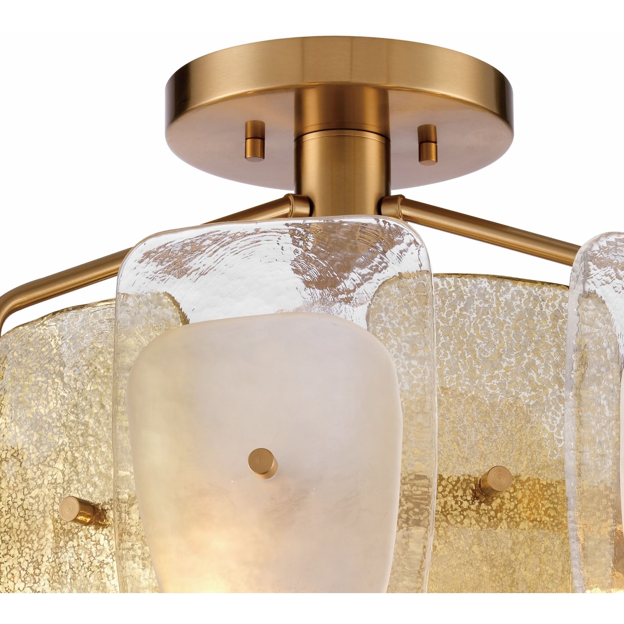 Strata 6 Light 23.75 inch Lacquered Gold Semi Flush Ceiling Light