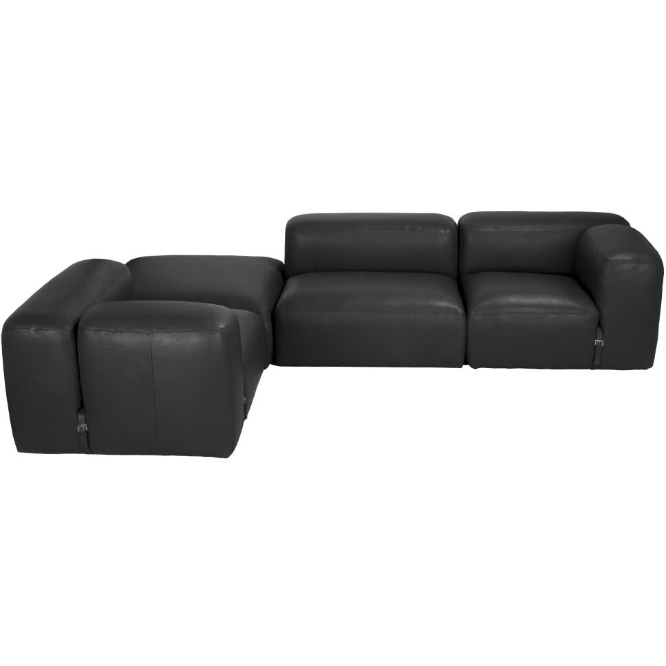 Augustus Santosa Matte Black Modular Sofa, Right Corner