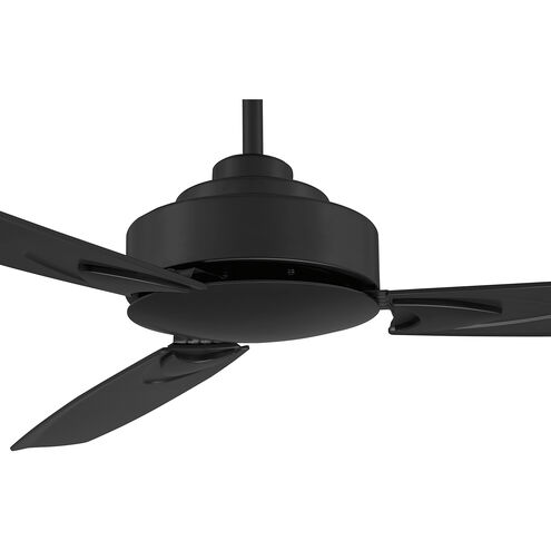 Modern 58 inch Matte Black with Black Blades Ceiling Fan