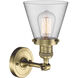 Franklin Restoration Small Cone LED 6 inch Antique Brass Semi-Flush Mount Ceiling Light in Clear Glass, Franklin Restoration