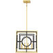 Kirsch 4 Light 15 inch Matte Black with True Gold Pendant Ceiling Light