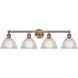 Edison Arietta 4 Light 35 inch Antique Copper Bath Vanity Light Wall Light