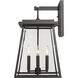 Broughton 4 Light 21 inch Black Outdoor Wall Light