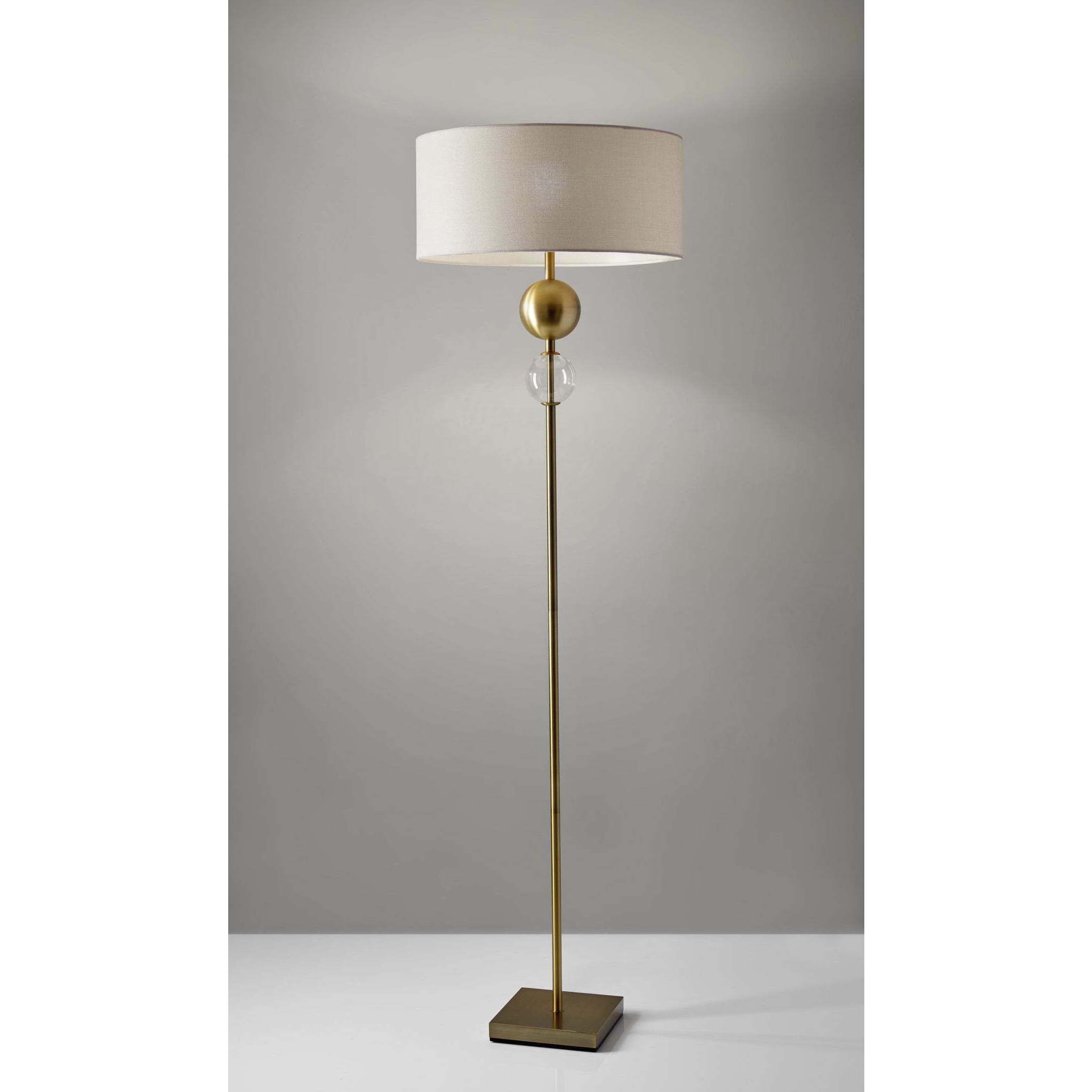 Chloe 69 inch 150 watt Antique Brass Floor Lamp Portable Light