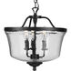 Bowman 3 Light 14 inch Matte Black Semi-Flush Mount Convertible Ceiling Light