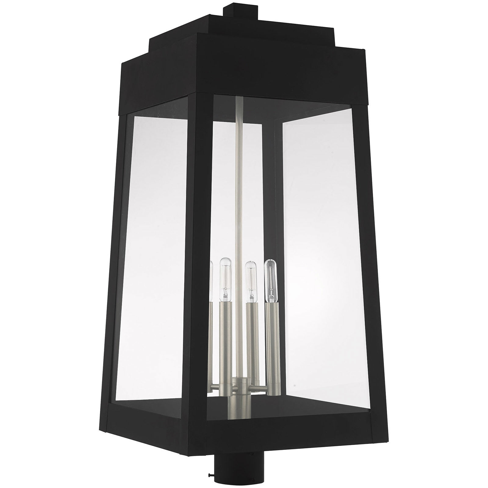 Oslo 4 Light 31 inch Black Outdoor Post Top Lantern
