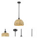 Woven Rattan 1 Light 12 inch Oil Rubbed Bronze Pendant Ceiling Light in Oil Rubbed Bronze and Natural