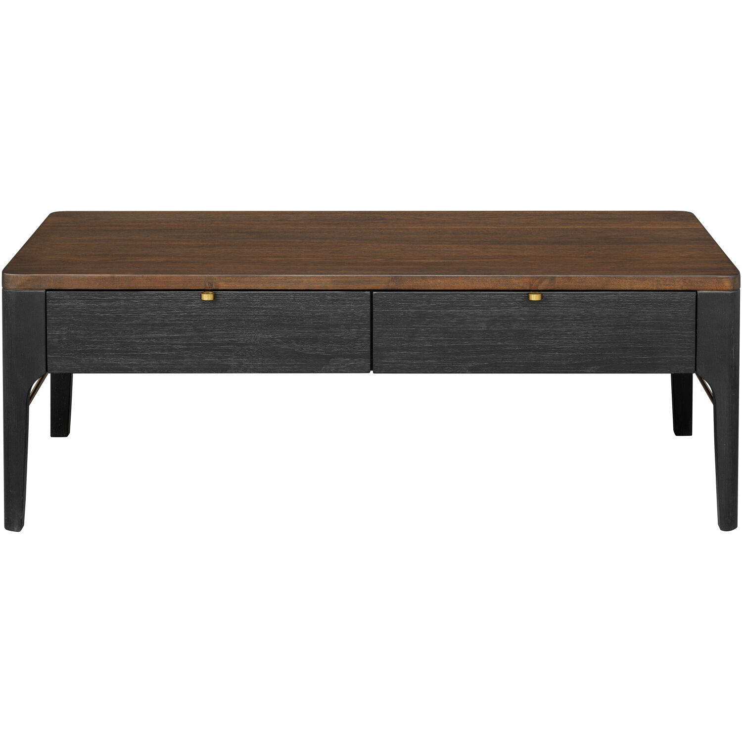 Anello 48 X 24 inch Top: Brown; Base: Black/Metallic - Brass Coffee Table