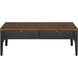 Anello 48 X 24 inch Top: Brown; Base: Black/Metallic - Brass Coffee Table