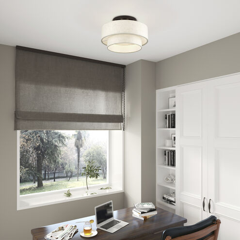 Manorwood 3 Light 15 inch English Bronze Semi Flush Mount Ceiling Light, Large