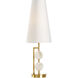Wildwood 27 inch 100 watt Natural White/Antique Brass Table Lamp Portable Light