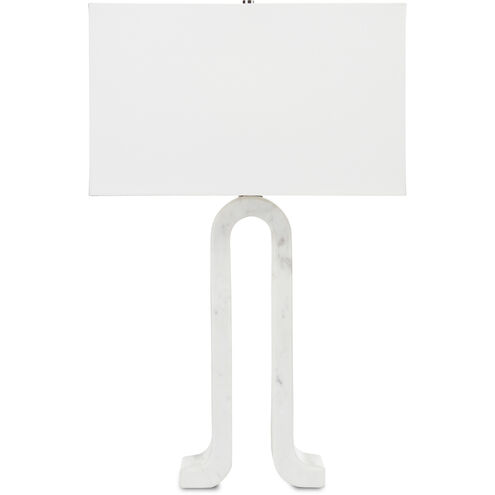 Leo 30 inch 150.00 watt White Marble Table Lamp Portable Light