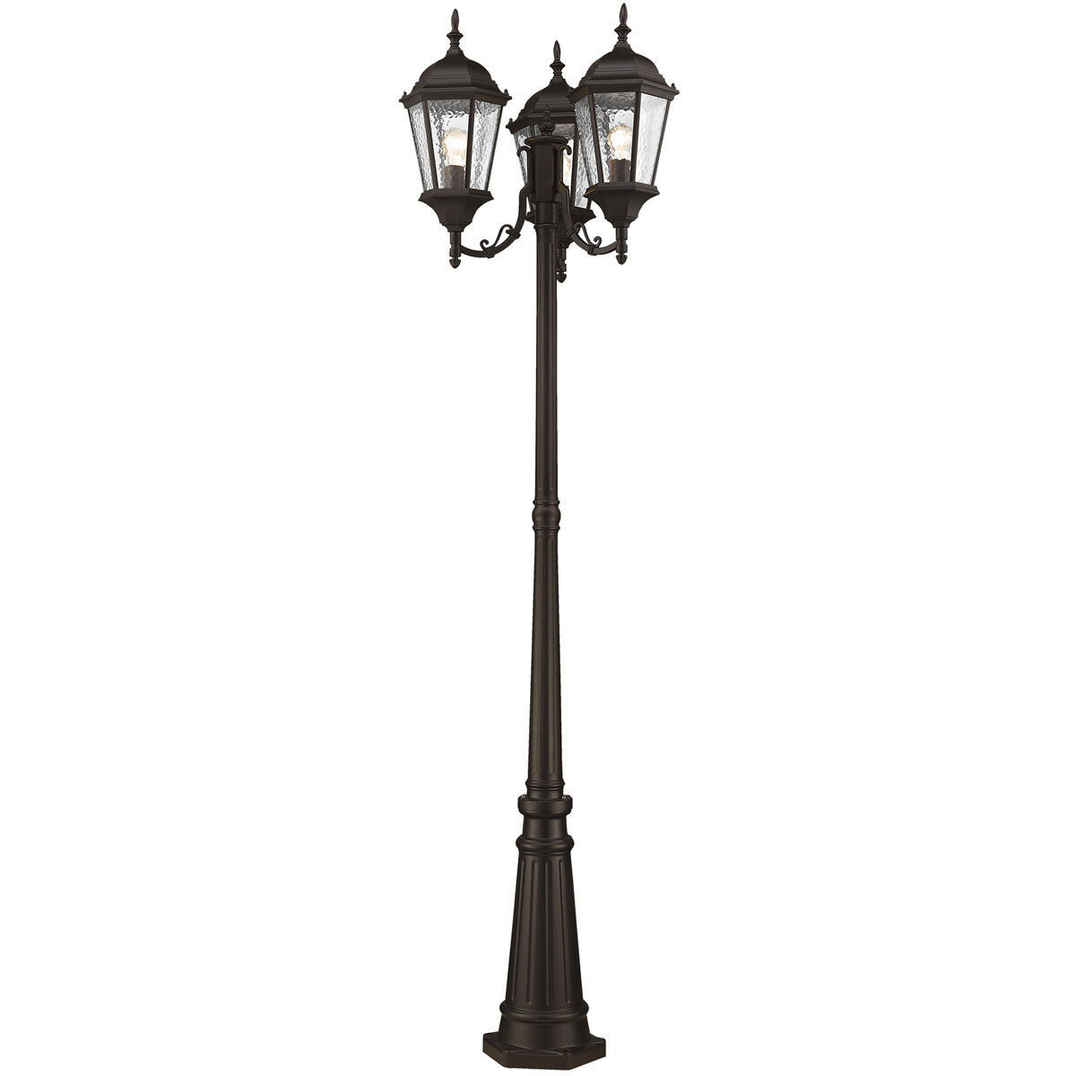 Hamilton 3 Light 86 inch Bronze Outdoor 3 Head Post