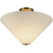Alora Mood Bridgette 1 Light 16.38 inch Brushed Gold and White Linen Semi-Flush Mount Ceiling Light in Linen Shade