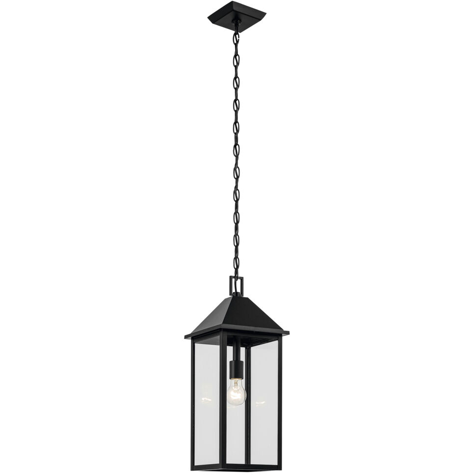 Prin 1 Light 9 inch Black Outdoor Hanging Pendant