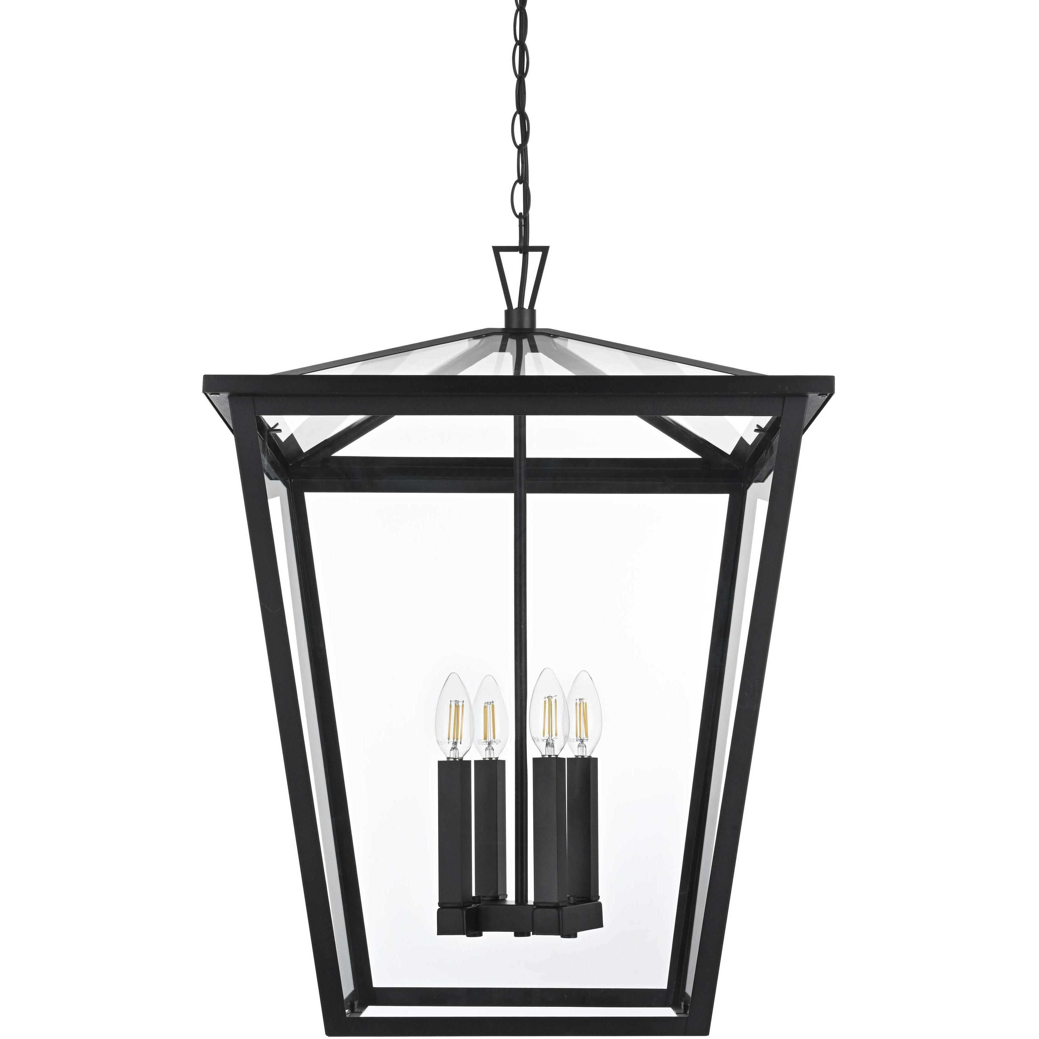 Oxford 4 Light 20 inch Black Outdoor Pendant