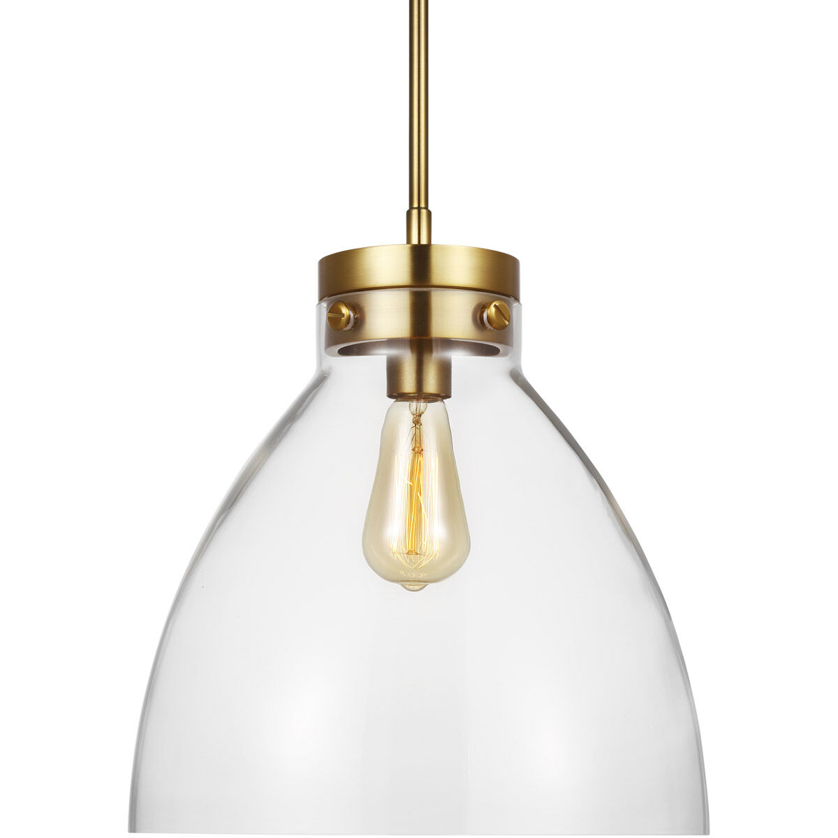 C&M by Chapman & Myers Garrett 1 Light 13.5 inch Burnished Brass Pendant Ceiling Light