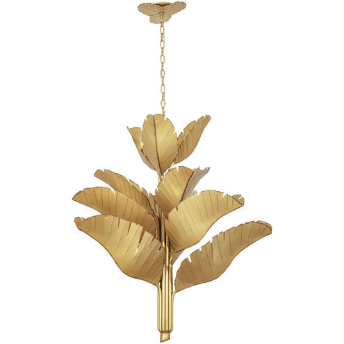 Banana Leaf 12 Light 44 inch Gold Chandelier Ceiling Light