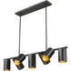 Lumina 7 Light 42 inch Matte Black Linear Chandelier Ceiling Light