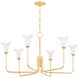 Montclair 6 Light 40 inch Vintage Gold Leaf Chandelier Ceiling Light