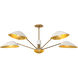 Oscar 5 Light 46 inch Aged Gold Pendant Ceiling Light in White and Aged Gold