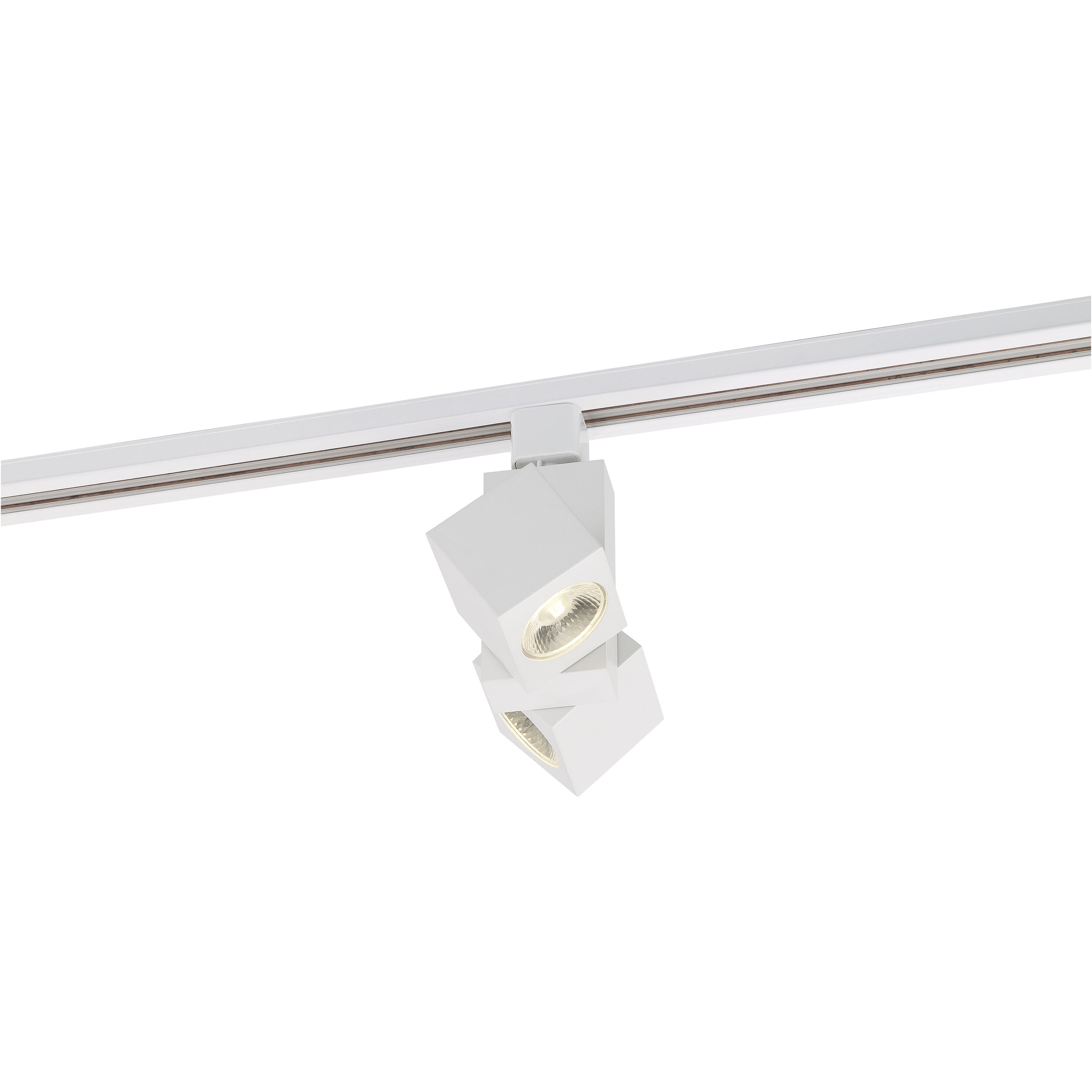 Dual Square 120 White Track Head Ceiling Light