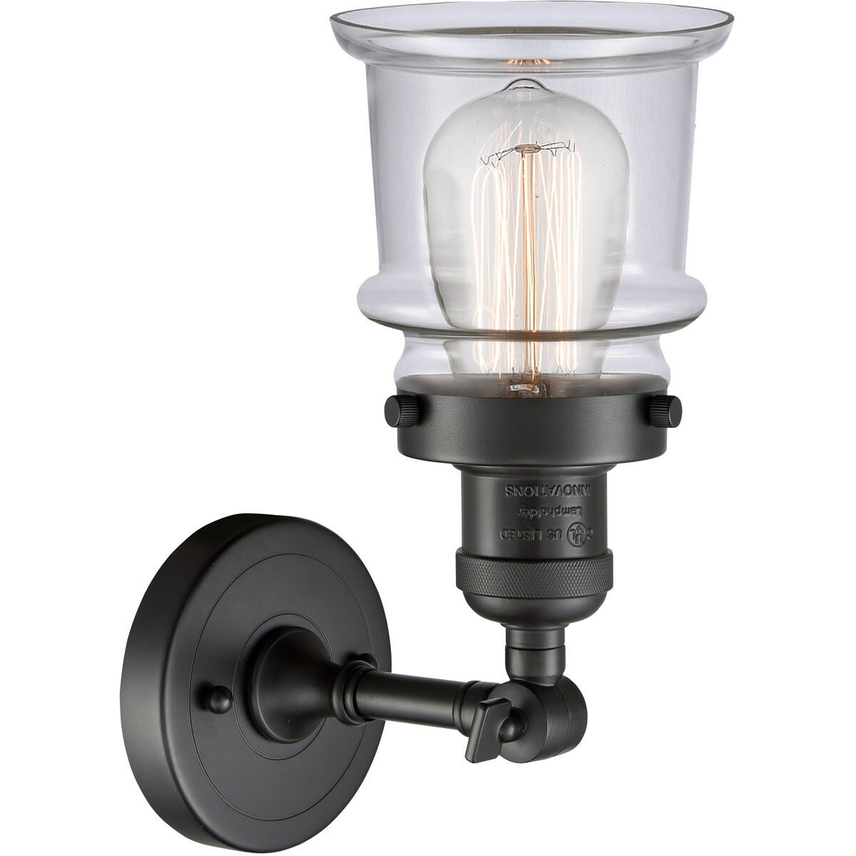 Franklin Restoration Small Canton 1 Light 6 inch Oil Rubbed Bronze Semi-Flush Mount Ceiling Light in Clear Glass, Franklin Restoration