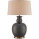 Ultimo 31 inch 150 watt Matte Black and Antique Brass Table Lamp Portable Light