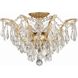 Filmore 5 Light 19 inch Antique Gold Semi Flush Ceiling Light in Clear Hand Cut