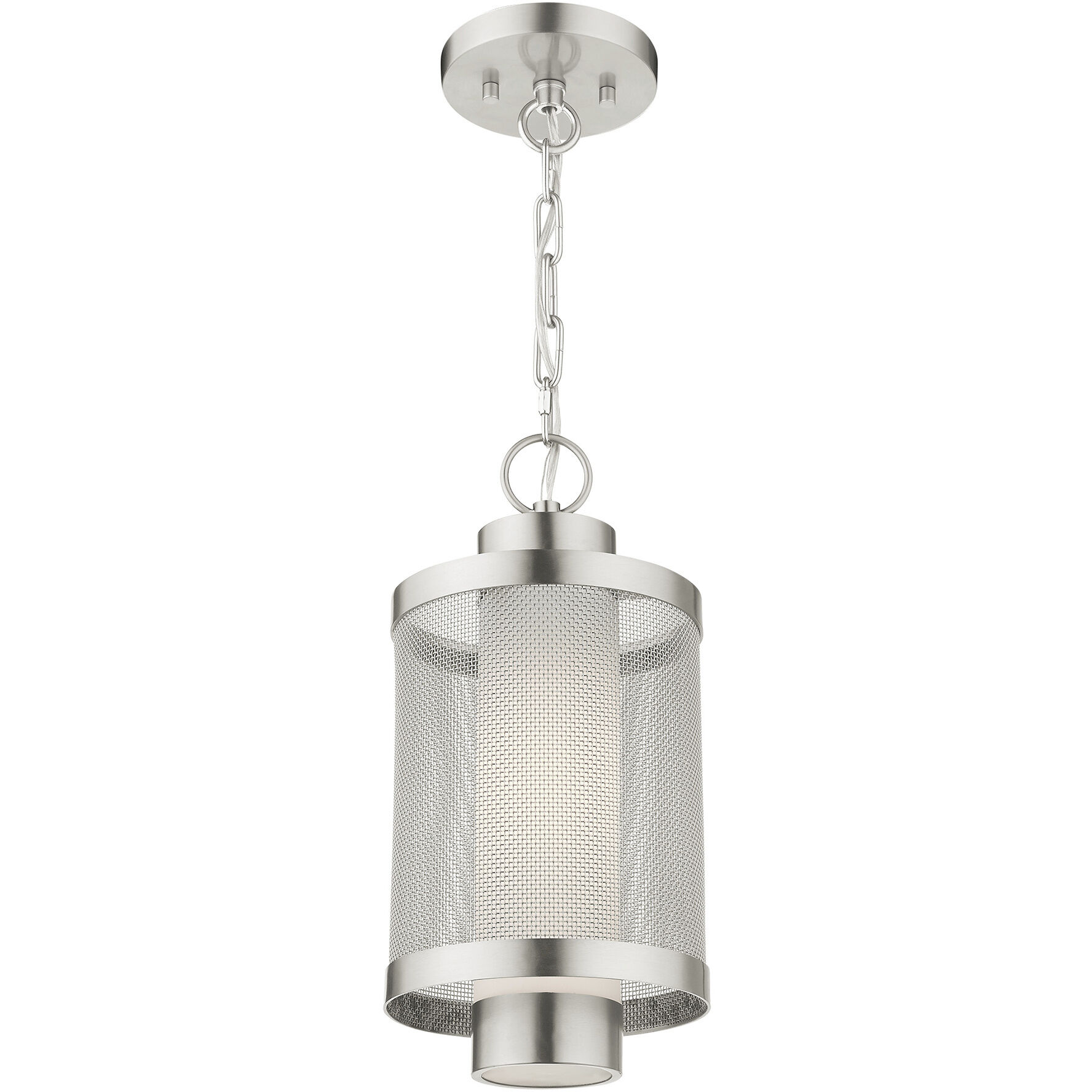 Nottingham 1 Light 9 inch Brushed Nickel Outdoor Pendant Lantern