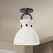 Alora Mood Waldo 1 Light 8.75 inch Matte Black Semi Flush Mount Ceiling Light in Glossy Opal