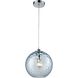 Watersphere 1 Light 10 inch Polished Chrome Pendant Ceiling Light
