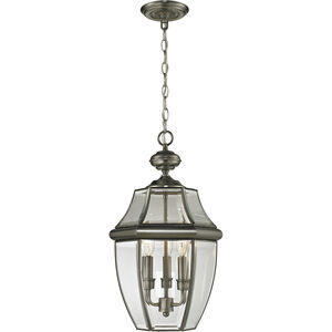 Ashford 3 Light 12 inch Antique Nickel Outdoor Pendant, Large