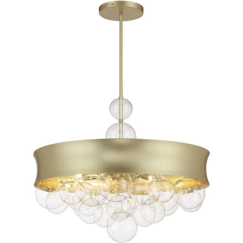 Verdi Square 8 Light 26 inch Soft Gold With Gold Leaf Convertible Pendant Ceiling Light