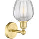 Norfolk Sconce Wall Light in Satin Gold, Clear